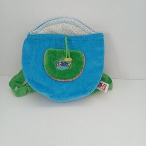VINTAGE Webkinz Backpack Corduroy Blue Green Colorful Toy Carrier